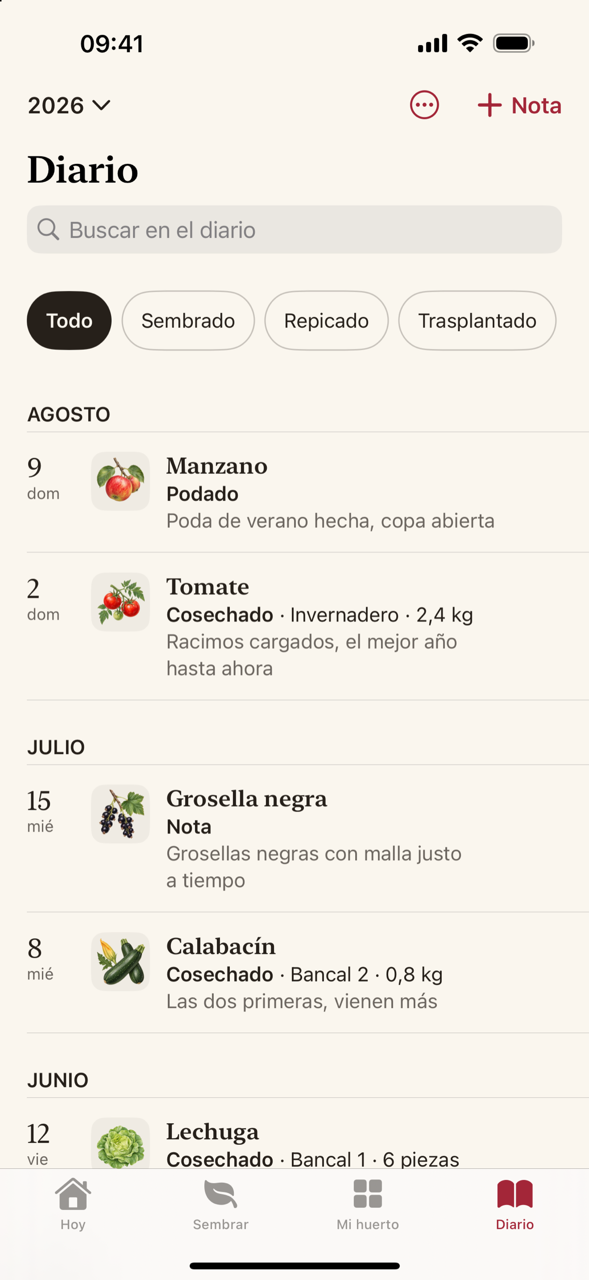 El diario de la temporada con entradas de dos temporadas