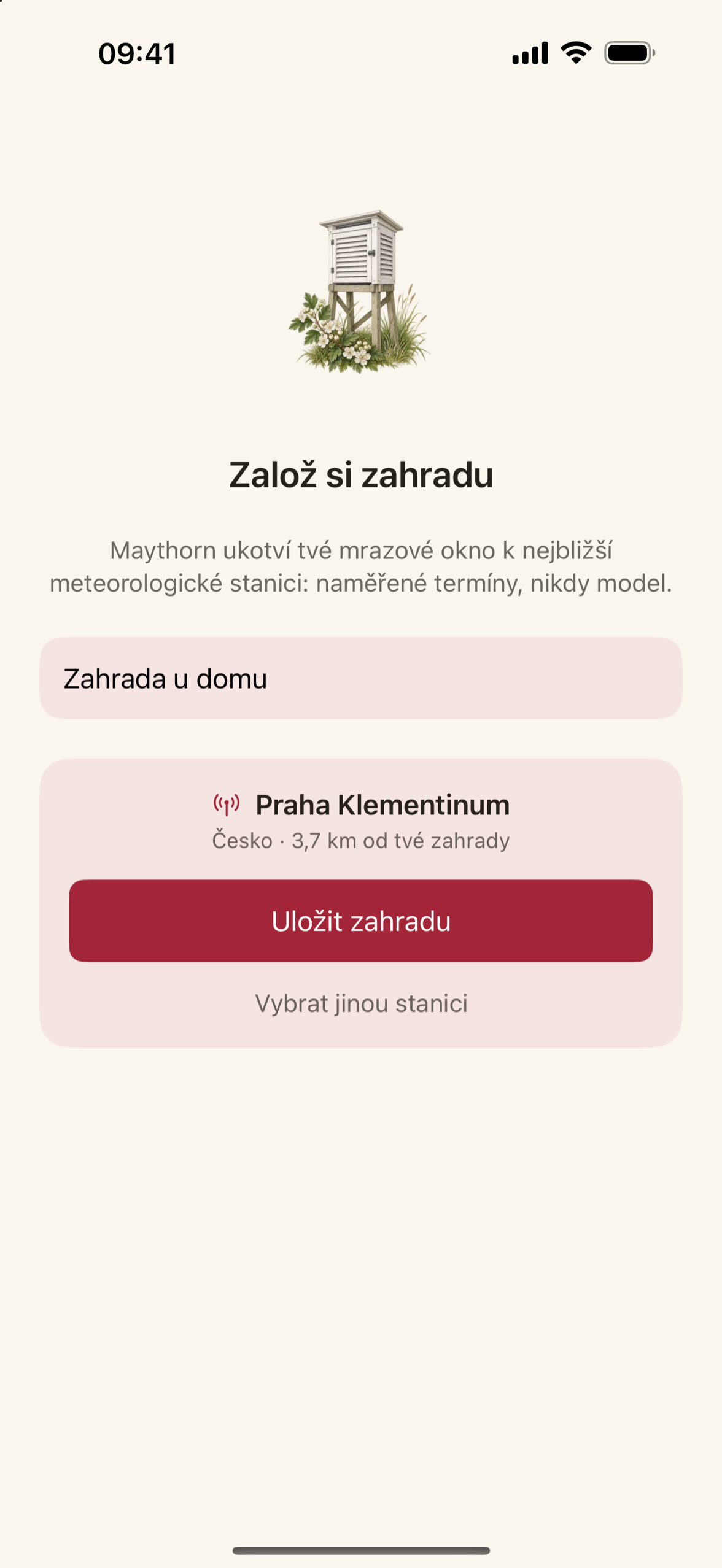 Výběr meteorologické stanice: seznam zemí s vzdáleností každé stanice